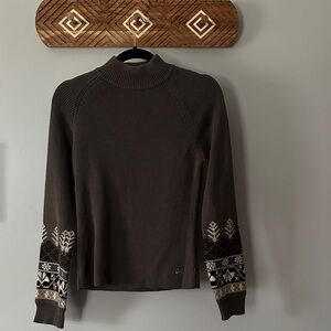The North Face Gray Sweater with Nordic Sleeve Design